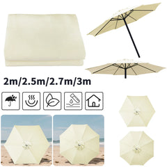 Vervangend parasoldoek op een parasol in de tuin