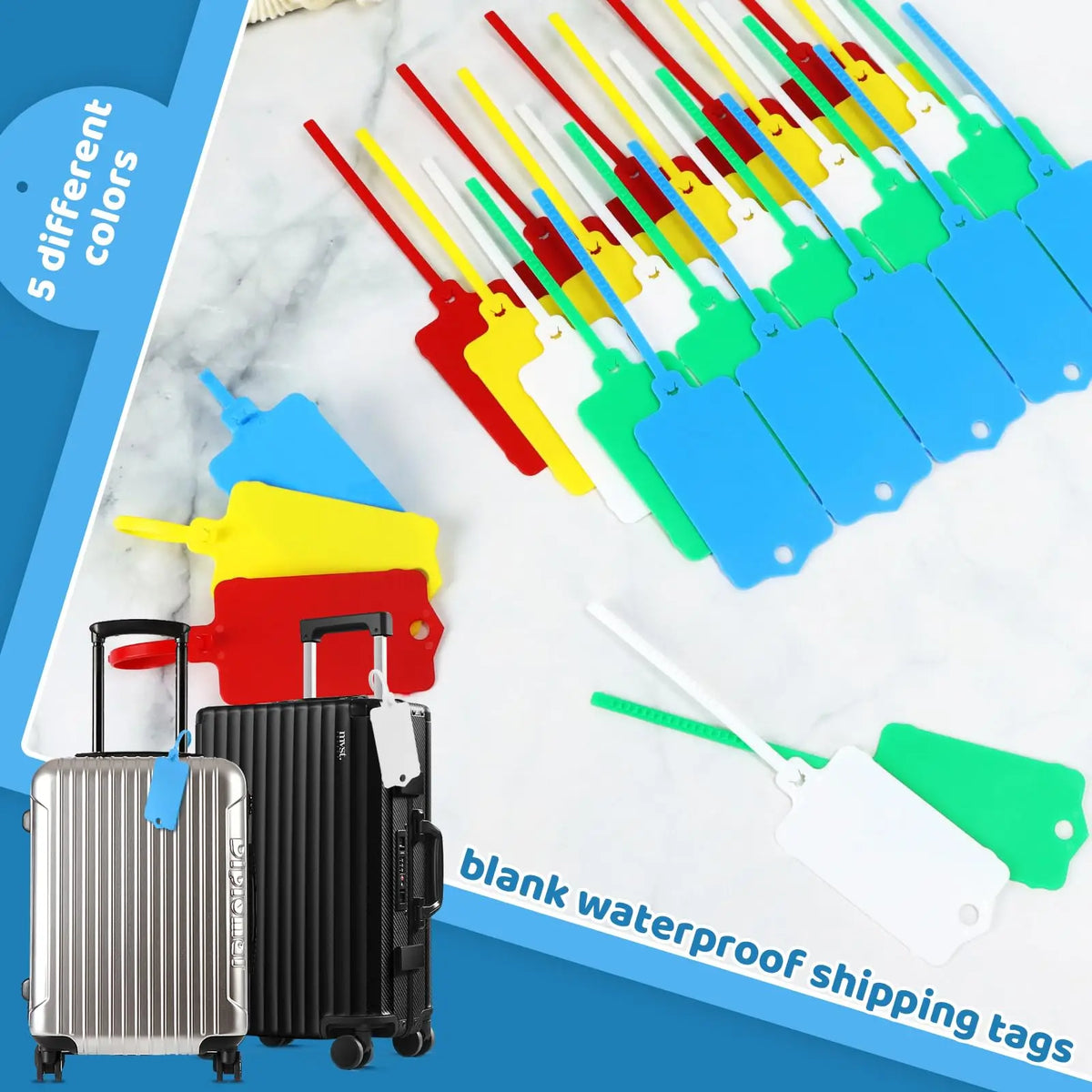 Herbruikbare kunststof labels met kabelbinders in verschillende kleuren