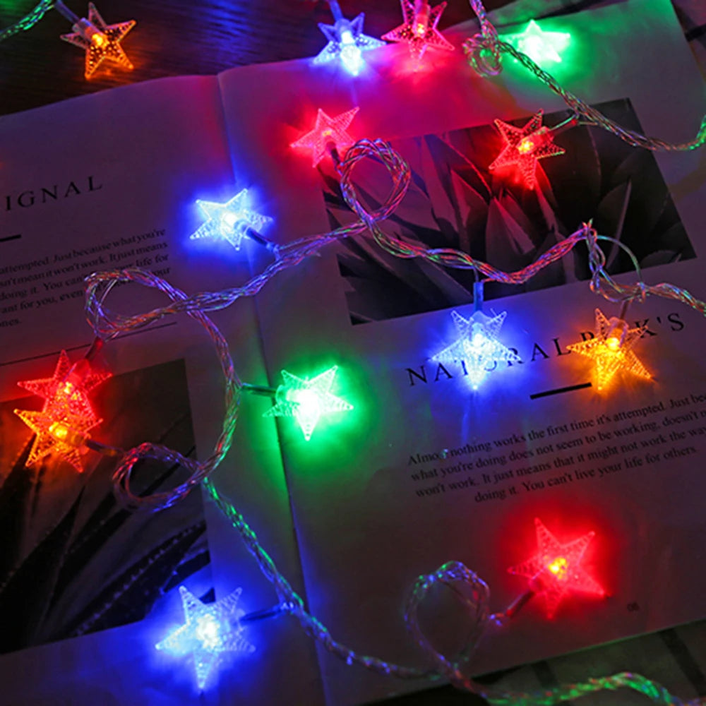 LED Star Fairy Lights Outdoor Chain Lights Garland Bulb Lichtslingers Party Home Wedding Terrace Garden Kerstdecoratie