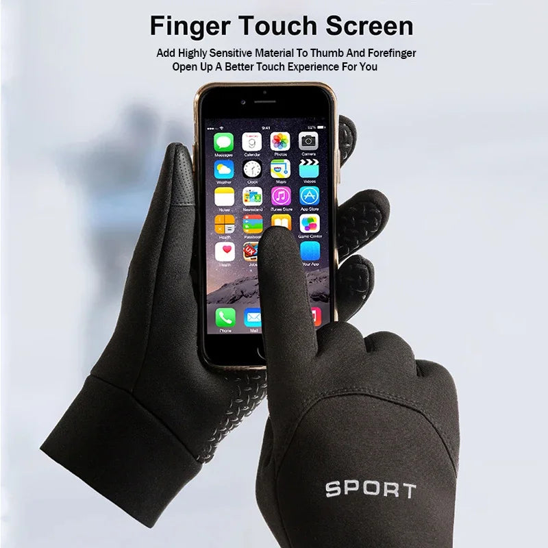 Winterwarme handschoenen Touchscreen Winddicht Koudebestendige fietshandschoenen, hardloop-, wandel-skihandschoenen voor heren, dames