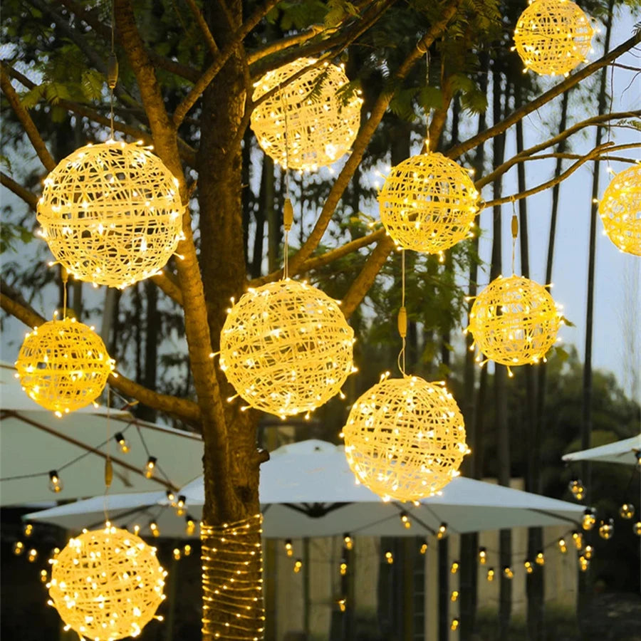 1 Stuk 20/30CM Kerst Globe Fairy Light 24V / 220V Hangende Boom Globe Ball Lichtsnoer Waterdichte Tuin LED Bol Licht