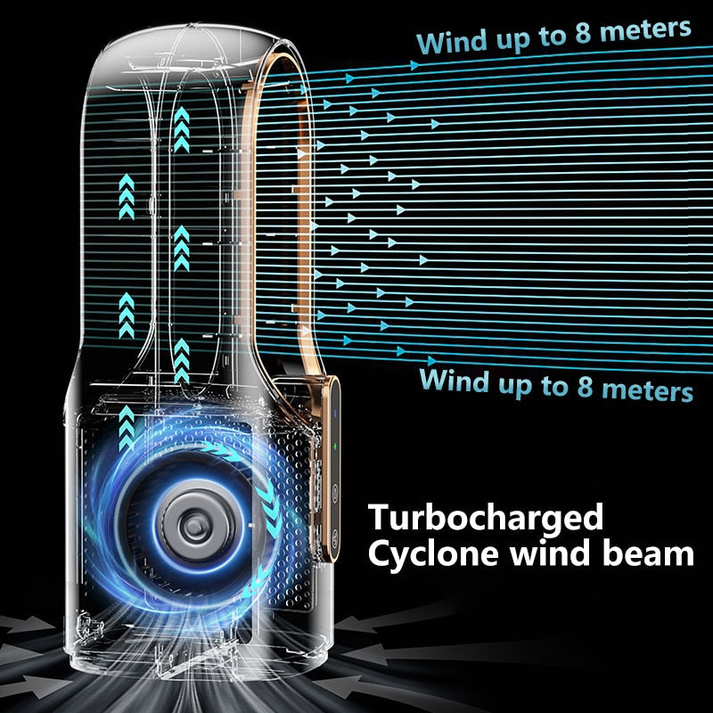 Torenventilator zonder wieken met LED-display