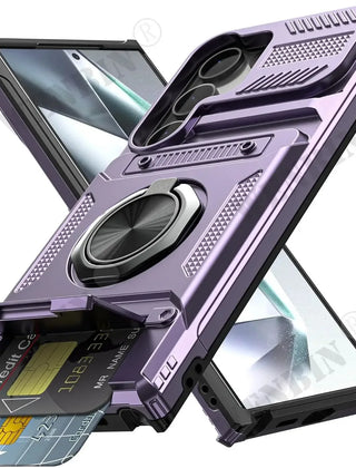 Hoesje voor Samsung met ringstandaard en pashouder