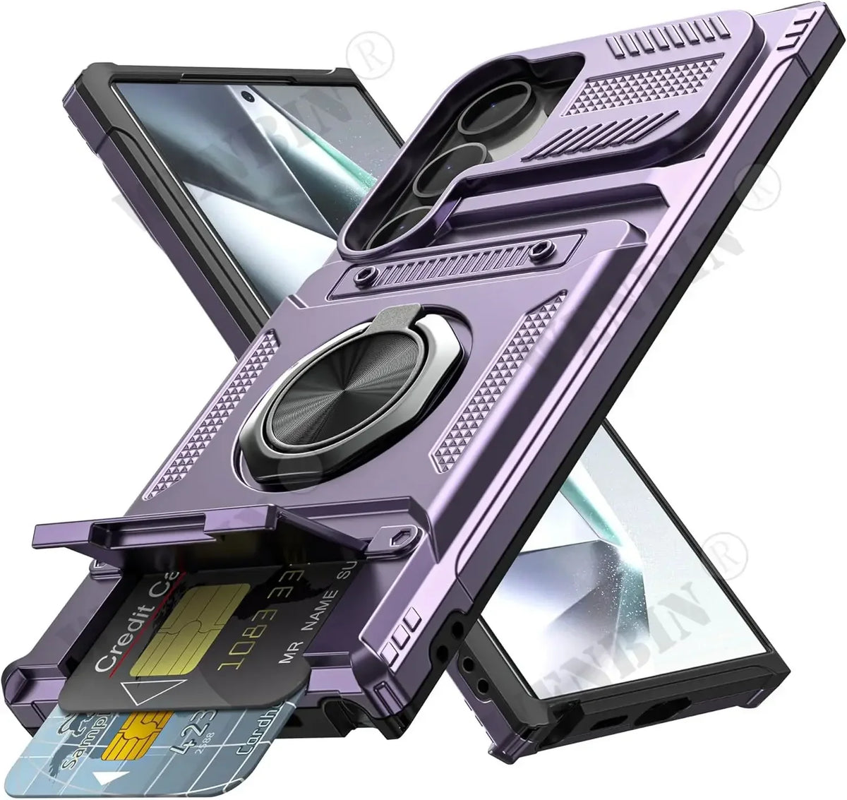 Hoesje voor Samsung met ringstandaard en pashouder