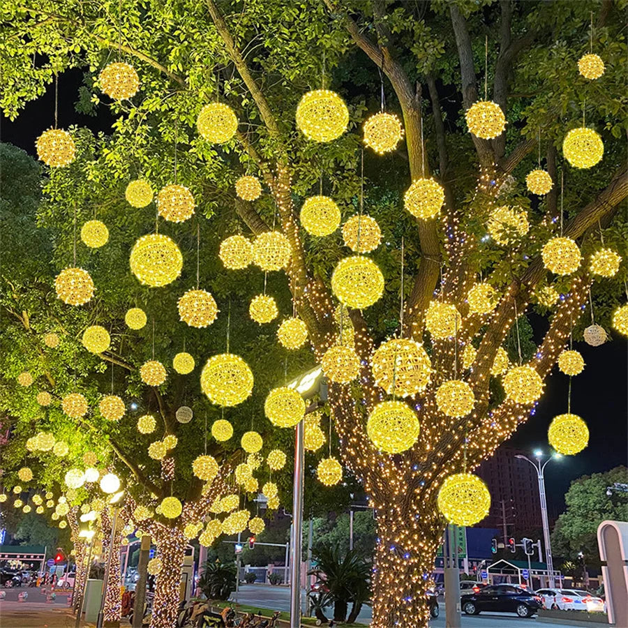 1 Stuk 20/30CM Kerst Globe Fairy Light 24V / 220V Hangende Boom Globe Ball Lichtsnoer Waterdichte Tuin LED Bol Licht