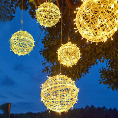1 Stuk 20/30CM Kerst Globe Fairy Light 24V / 220V Hangende Boom Globe Ball Lichtsnoer Waterdichte Tuin LED Bol Licht