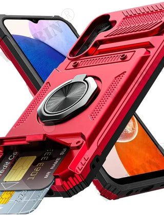 Hoesje voor Samsung met ringstandaard en pashouder