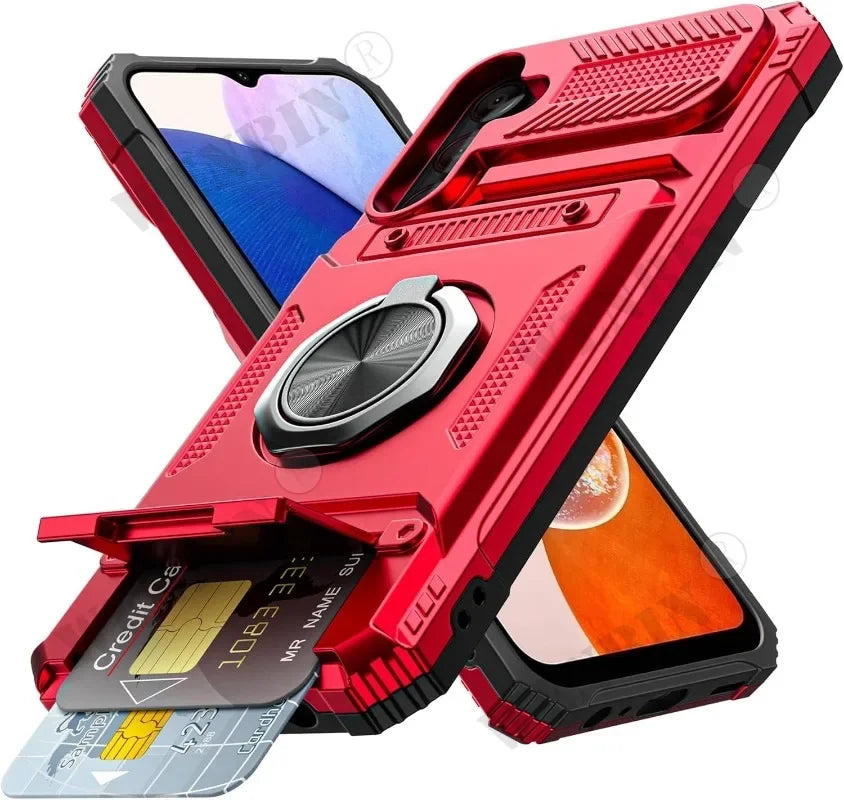 Hoesje voor Samsung met ringstandaard en pashouder