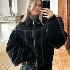 Oversized jas voor dames in stoere, casual stijl