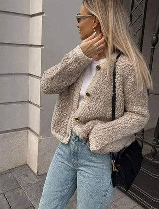 Overshirt voor dames in teddystijl