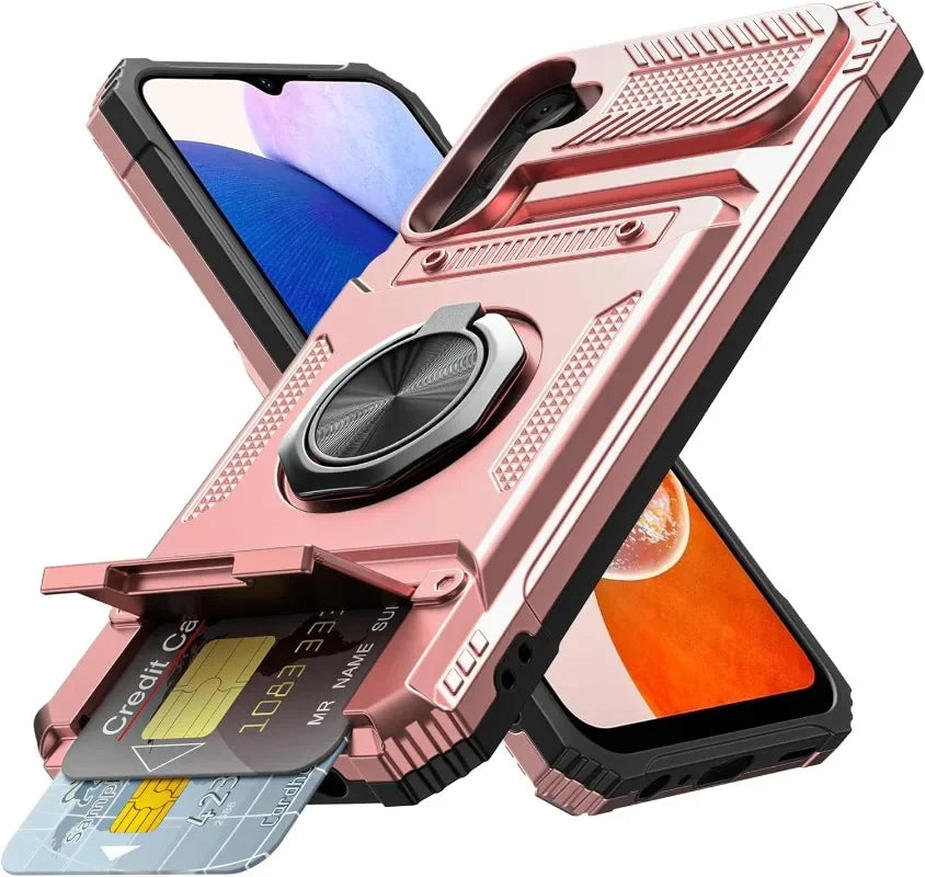 Hoesje voor Samsung met ringstandaard en pashouder