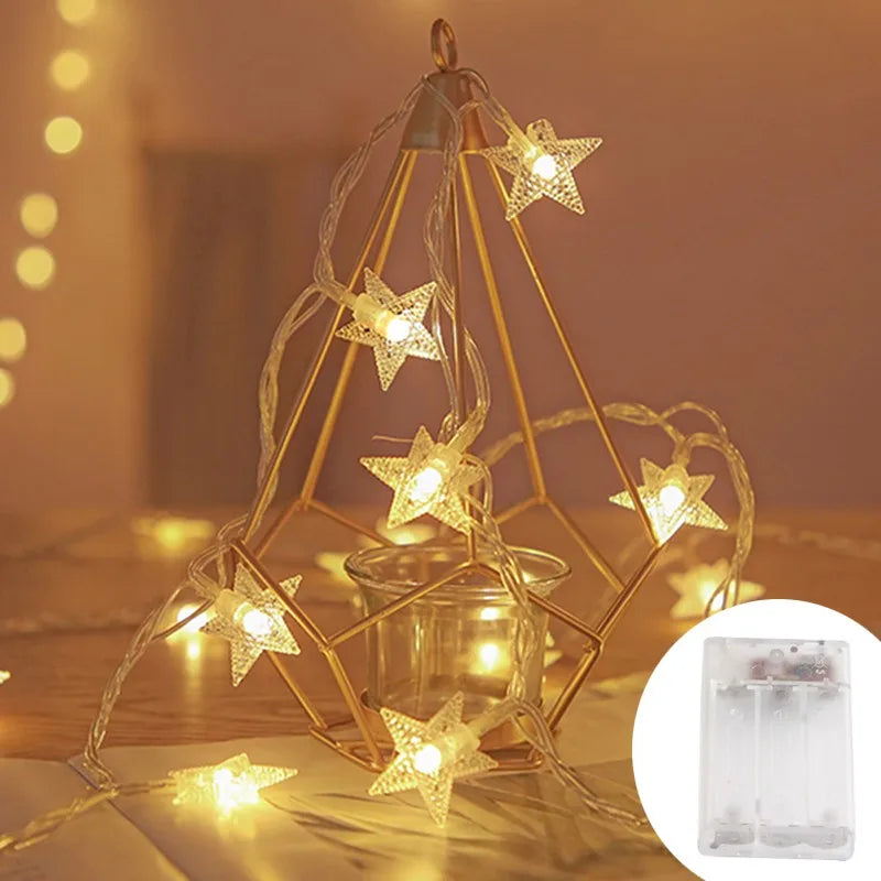 LED Star Fairy Lights Outdoor Chain Lights Garland Bulb Lichtslingers Party Home Wedding Terrace Garden Kerstdecoratie
