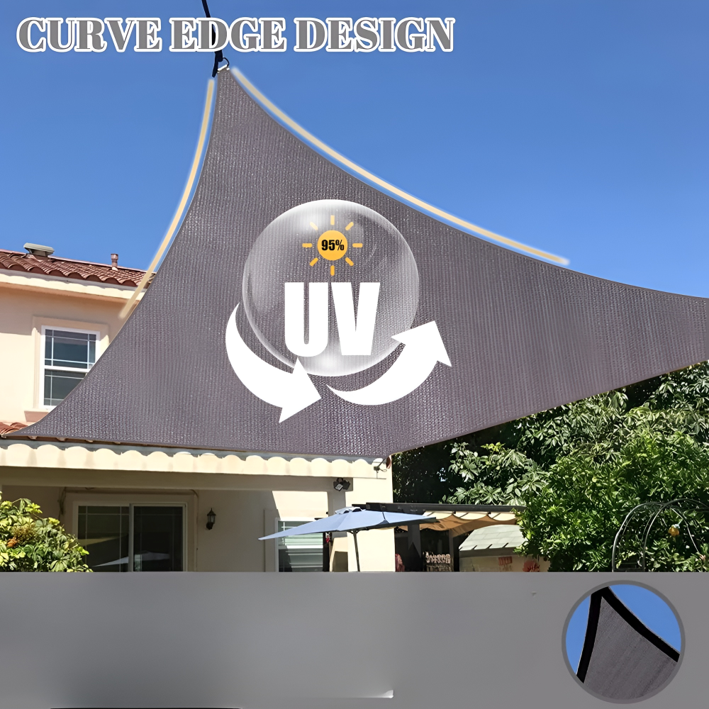 Rechthoekig schaduwdoek gespannen boven een terras