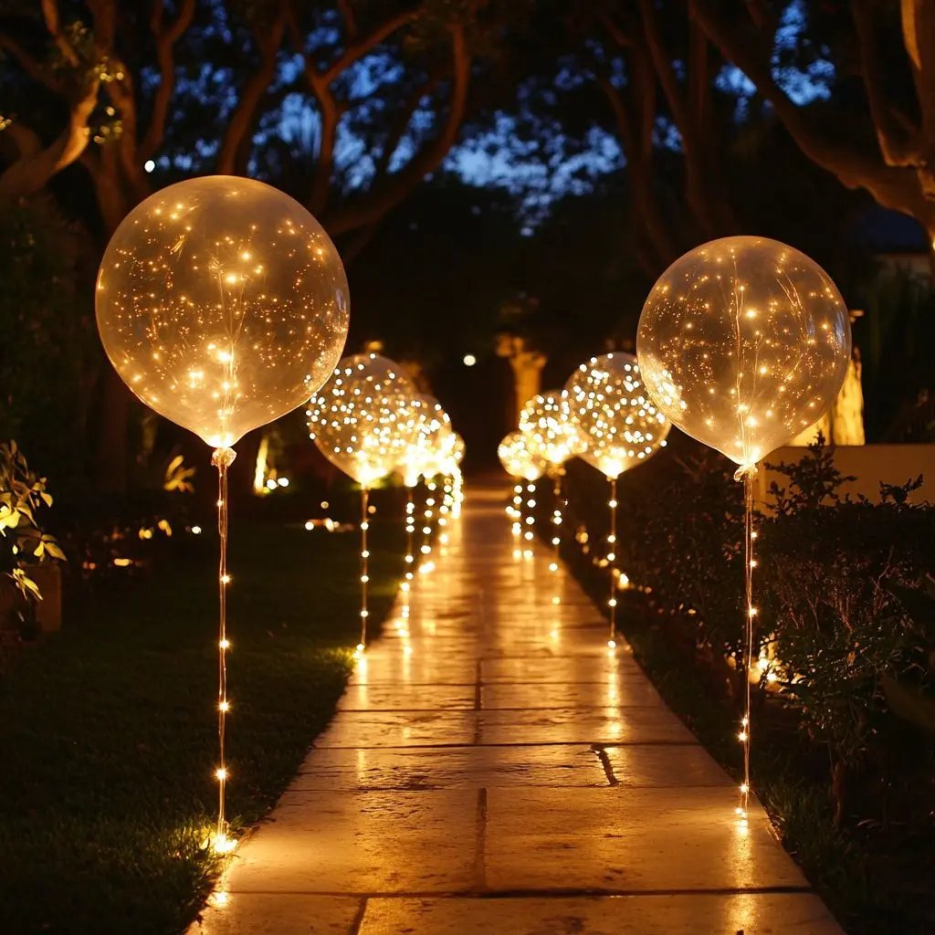 Transparante LED ballonnen met warm wit licht