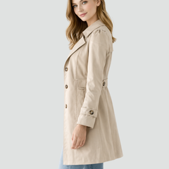 Lichte getailleerde trenchcoat voor dames met reverskraag