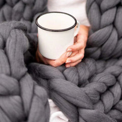 Handgebreid Chunky Plaid – Dik Gebreide Deken in Zachte Chenille voor Bank en Bed | Seveu