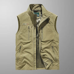 Bodywarmer voor heren met opstaande kraag en ritszakken