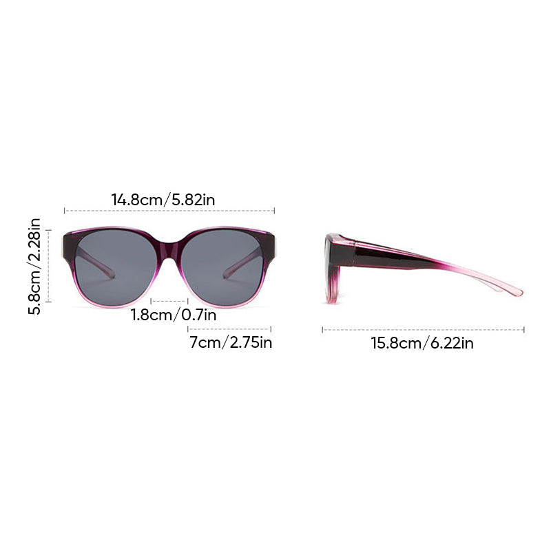 Overzet zonnebril met cat-eye montuur en getinte glazen