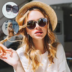 Overzet zonnebril met cat-eye montuur en getinte glazen