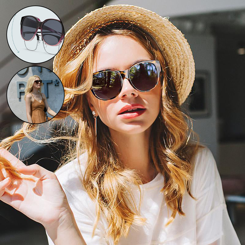 Overzet zonnebril met cat-eye montuur en getinte glazen