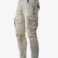 Cargo jeans heren slim fit met zakken