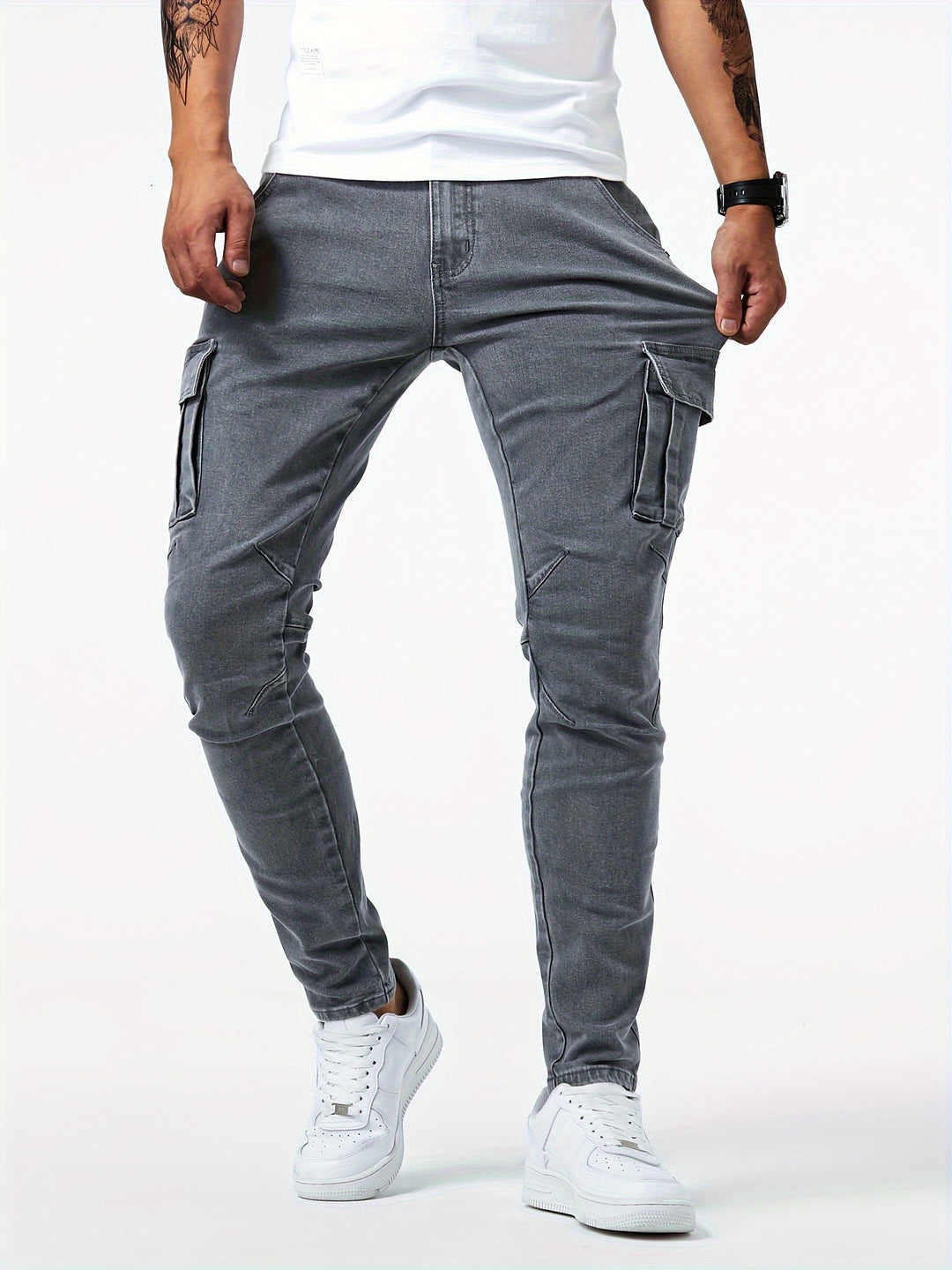 Cargo jeans heren slim fit met zakken