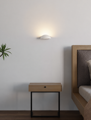 Witte LED wandlamp half rond met indirect licht