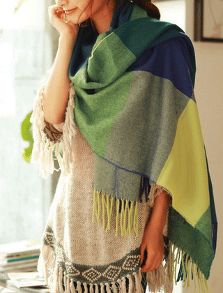 Zachte sjaal met ruitpatroon