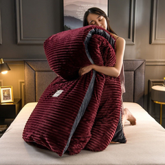 Fleece dekbedset met kussensloop op een opgemaakt bed