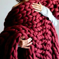 Handgebreid Chunky Plaid – Dik Gebreide Deken in Zachte Chenille voor Bank en Bed | Seveu
