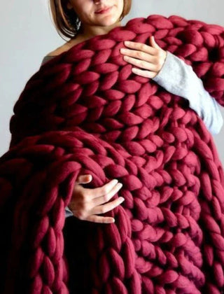 Handgebreid Chunky Plaid – Dik Gebreide Deken in Zachte Chenille voor Bank en Bed | Seveu