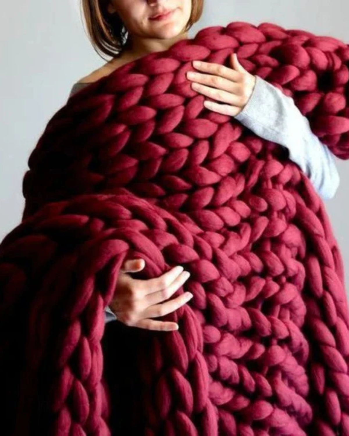 Handgebreid Chunky Plaid – Dik Gebreide Deken in Zachte Chenille voor Bank en Bed | Seveu