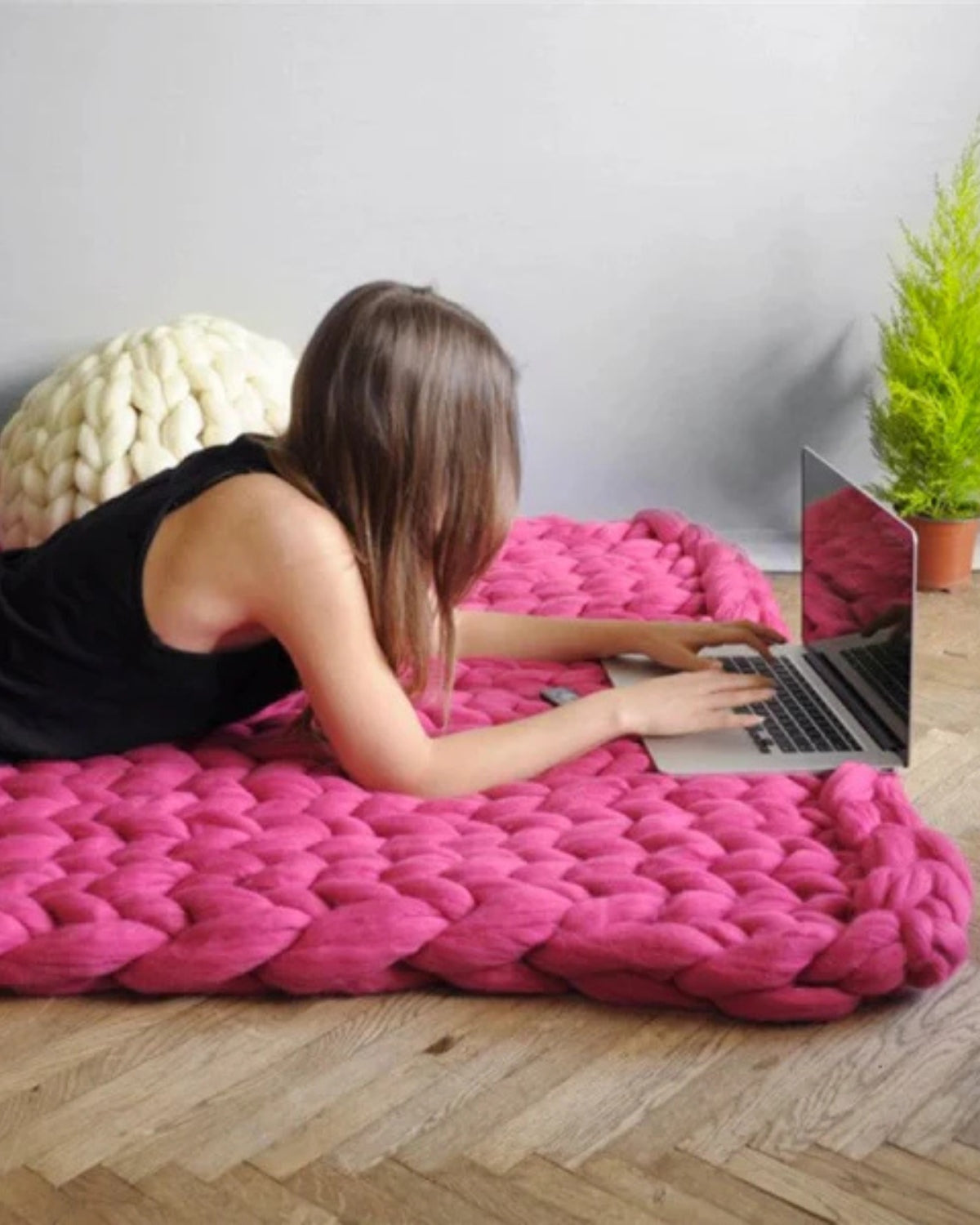 Handgebreid Chunky Plaid – Dik Gebreide Deken in Zachte Chenille voor Bank en Bed | Seveu
