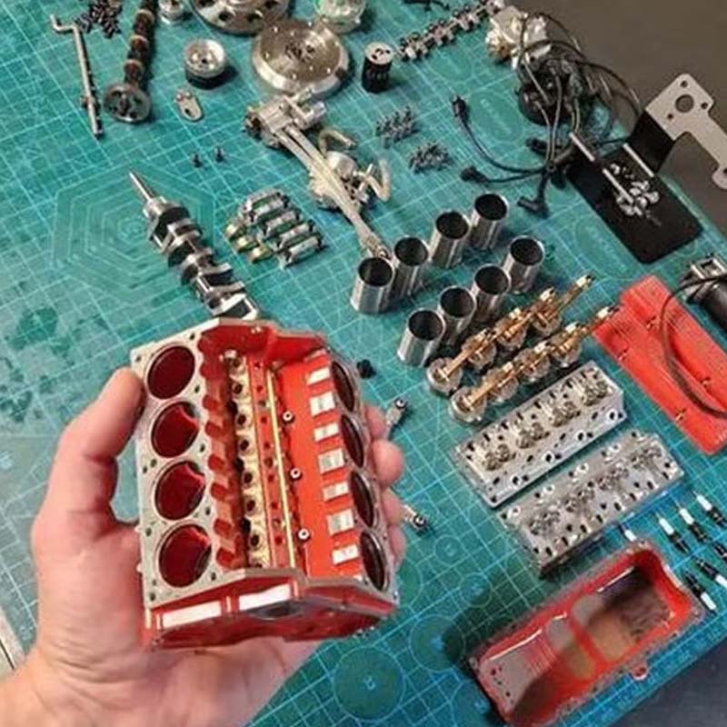 Miniatuur V8 benzinemotor modelbouwpakket