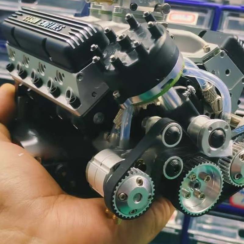 Miniatuur V8 benzinemotor modelbouwpakket